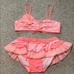 Isabella & Chloe coral bathing suit.